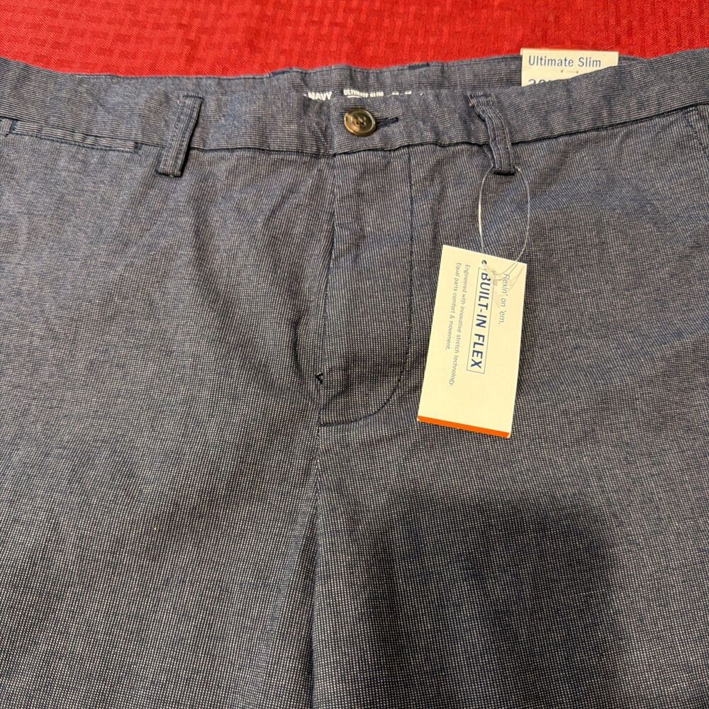 Old Navy Ultimate Tech Slim Pants Mens 36x30 Navy Blue Built-In Flex NWTChinos